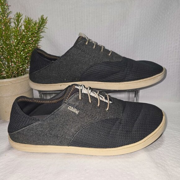 OLUKAI NOHEA MOKU SLIP ON CASUAL SNEAKER DARK SHADOW MENS EURO SIZE 44 GUC - Picture 1 of 7